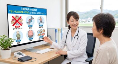 【糖尿病の誤解】「甘いものの食べすぎ」が原因とは限らない？のアイキャッチ画像